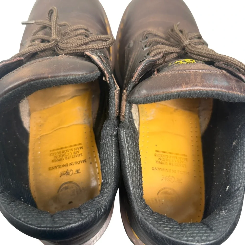 DR. MARTENS Made in England 8052 Brown Leather Work Boots Size 12‎